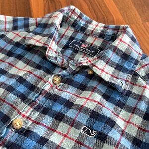 Vineyard Vines Blue and Red Checkered Flannel Shirt